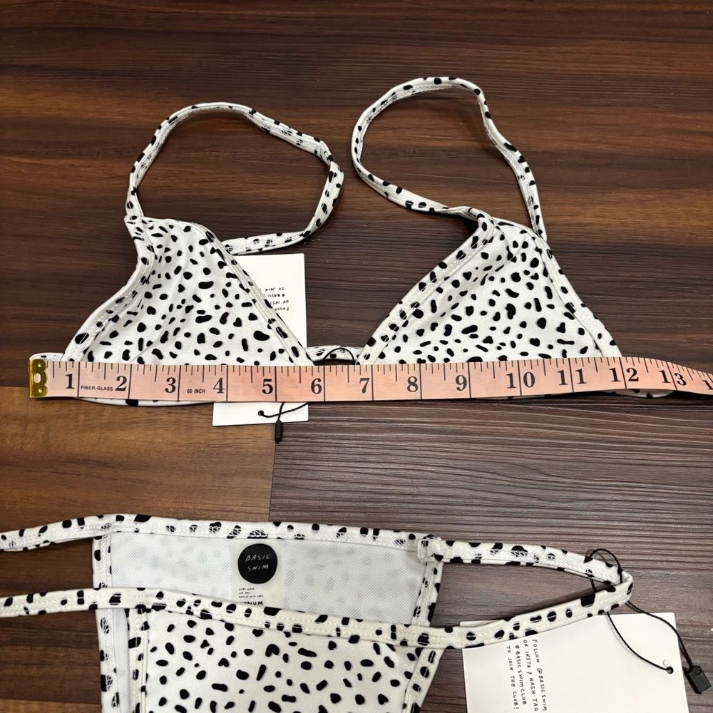 NWT Basic Swim Sz Medium Black White Dot Bikini Set Limited Edition - Picture 4 of 5
